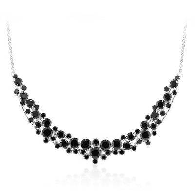 Black Spinel Silver Necklace