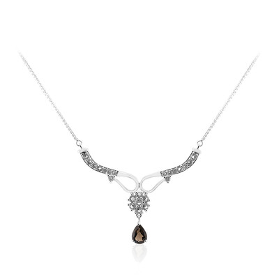 Smoky Quartz Silver Necklace