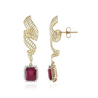 9K Madagascar Ruby Gold Earrings (Ornaments by de Melo)