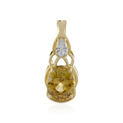 9K Yellow Zircon Gold Pendant