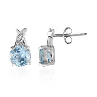 Sky Blue Topaz Silver Earrings