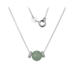 Green Aventurine Silver Necklace