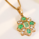 9K Russian Emerald Gold Pendant