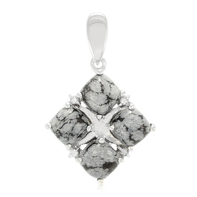 Snowflake Obsidian Silver Pendant