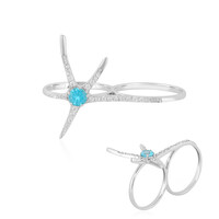 Paraiba Color Topaz Silver Ring