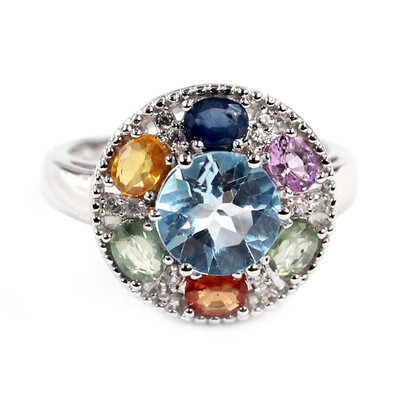 Sky Blue Topaz Silver Ring