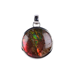 Ammolite Silver Pendant