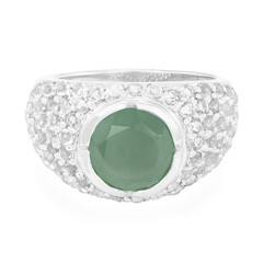 Green Chalcedony Silver Ring