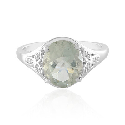 Green Amethyst Silver Ring