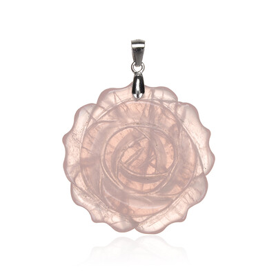 Rose Quartz Silver Pendant