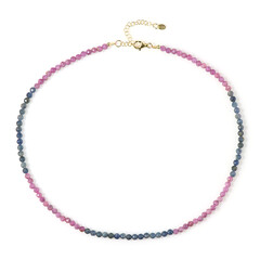 Unheated Ceylon Pink Sapphire Silver Necklace