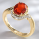 9K AAA Mexican Fire Opal Gold Ring