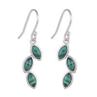 Malachite Silver Earrings