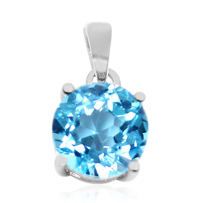 Swiss Blue Topaz Silver Pendant