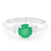 Green Chalcedony Silver Ring