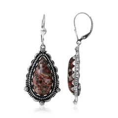 Leopard Skin Jasper Silver Earrings (Desert Chic)