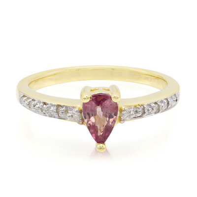 10K Unheated Padparadscha Sapphire Gold Ring