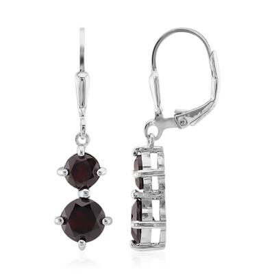 Garnet Silver Earrings