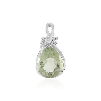 Green Amethyst Silver Pendant