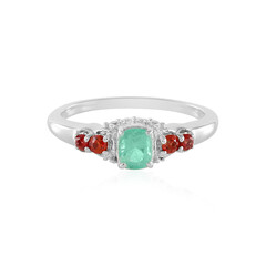 Russian Emerald Silver Ring