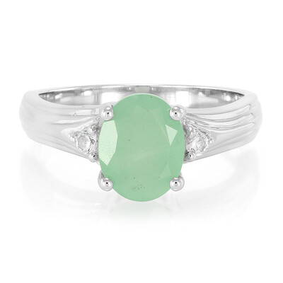 Green Chalcedony Silver Ring