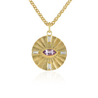 Rose de France Amethyst Brass Necklace (Juwelo Style)