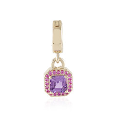 9K Unheated Ceylon Purple Sapphire Gold Pendant