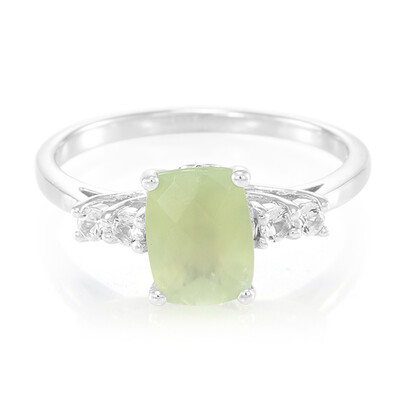 Prehnite Silver Ring