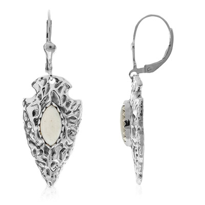 White Agate Silver Earrings (Desert Chic)