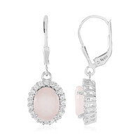 Rose Quartz Silver Earrings