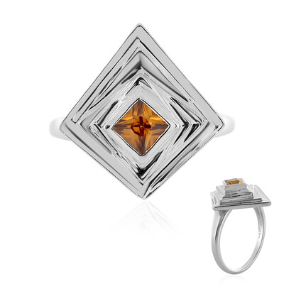 Brown Zircon Silver Ring (MONOSONO COLLECTION)