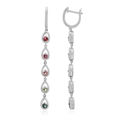 Fancy Tourmaline Silver Earrings