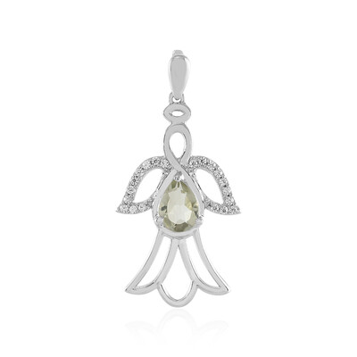 Green Amethyst Silver Pendant