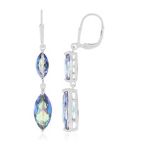 Mystic Blue Quartz Silver Earrings