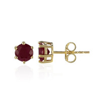 9K Kenyan Ruby Gold Earrings