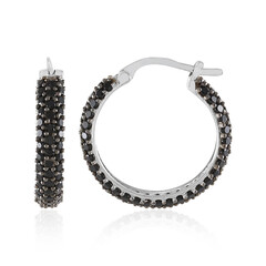 Black Spinel Silver Earrings