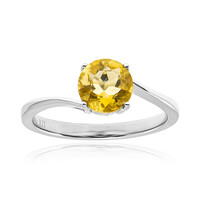 Yellow Fluorite Silver Ring