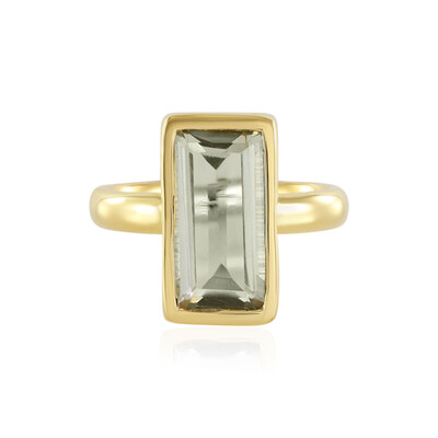 Green Amethyst Silver Ring