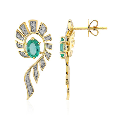 18K Zambian Emerald Gold Earrings (Rifkind 1894 Collection)