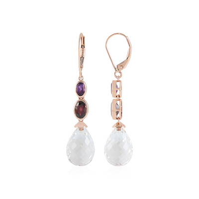 9K White Quartz Gold Earrings (KM by Juwelo)