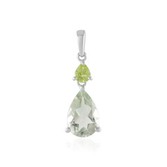 Green Amethyst Silver Pendant