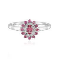 Pink Tourmaline Silver Ring