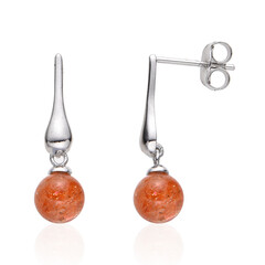 Sunstone Silver Earrings