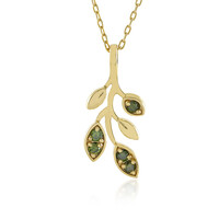 I3 Green Diamond Silver Necklace