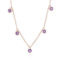 Rose de France Amethyst Silver Necklace