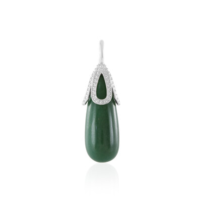 Green Aventurine Silver Pendant (MONOSONO COLLECTION)