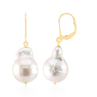 White Freshwater Pearl Silver Earrings (TPC)