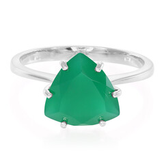 Green Chalcedony Silver Ring