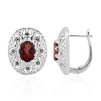 Mozambique Garnet Silver Earrings (Annette classic)