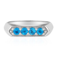 Neon Blue Apatite Silver Ring